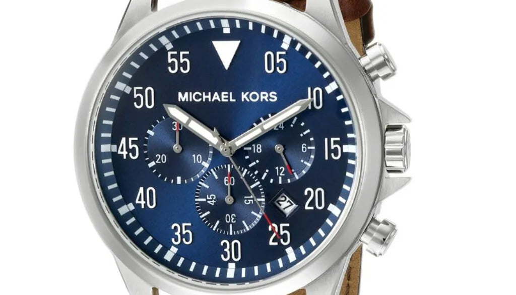 Michael Kors Gage Chronograph Blue Dial Brown Leather Strap Watch For Men - MK8362 Buy Now By Michael Kors