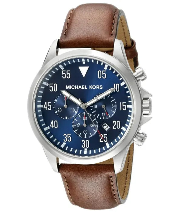 Michael Kors Gage Chronograph Quartz Black Dial Brown Leather Strap Watch For Men - MK8333 Buy Now By Michael Kors