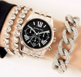 Michael Kors Runway Chronograph Black Dial Silver Steel Strap Watch For Women - MK5708 Buy Now By Michael Kors