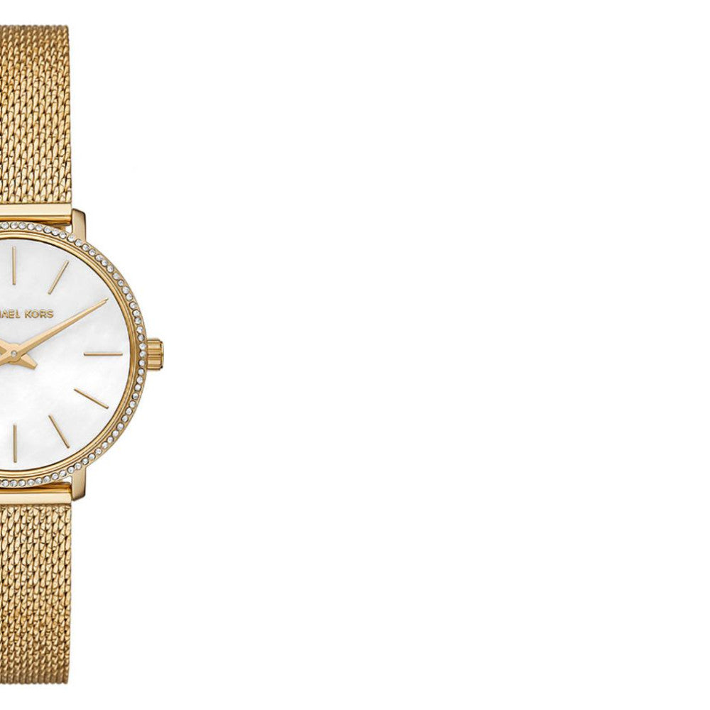 Michael Kors Pyper Quartz Mother of Pearl White Dial Gold Mesh Bracelet Watch For Women - MK4619 Buy Now By Michael Kors