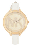 Michael Kors Slim Runway Quartz Gold Dial White Leather Strap Watch For Women - MK2389 Buy Now By Michael Kors