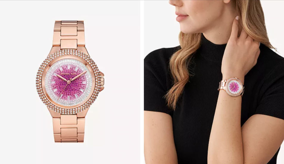 Michael Kors Camille Analog Pink Dial Rose Gold Steel Strap Watch for Women - MK7340 Buy Now By Michael Kors