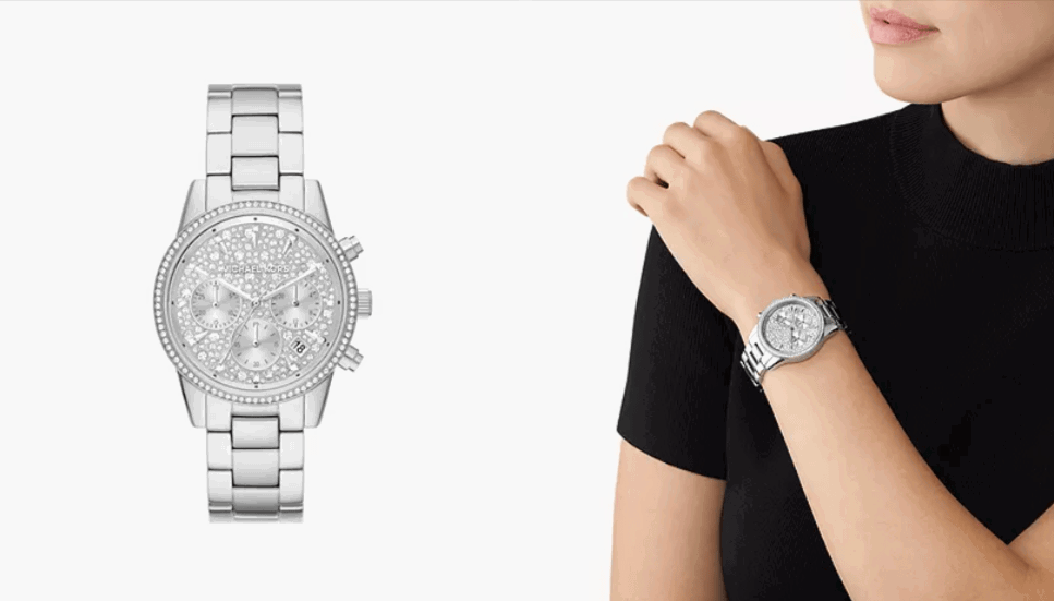 Michael Kors Ritz Chronograph Crystals Silver Dial Silver Steel Strap Watch For Women - MK7301 Buy Now By Michael Kors