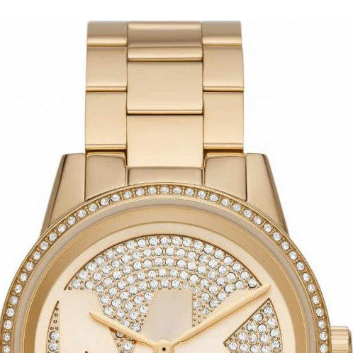 Michael Kors Ritz Pave Crystals Gold Dial Gold Steel Strap Watch for Women - MK6862 Buy Now By Michael Kors