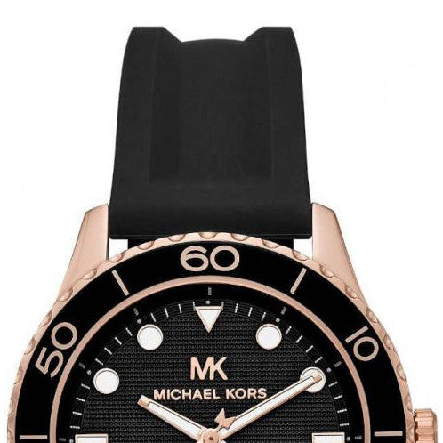 Michael Kors Runway Quartz Black Dial Black Silicone Strap Watch For Women - MK6852 Buy Now By Michael Kors
