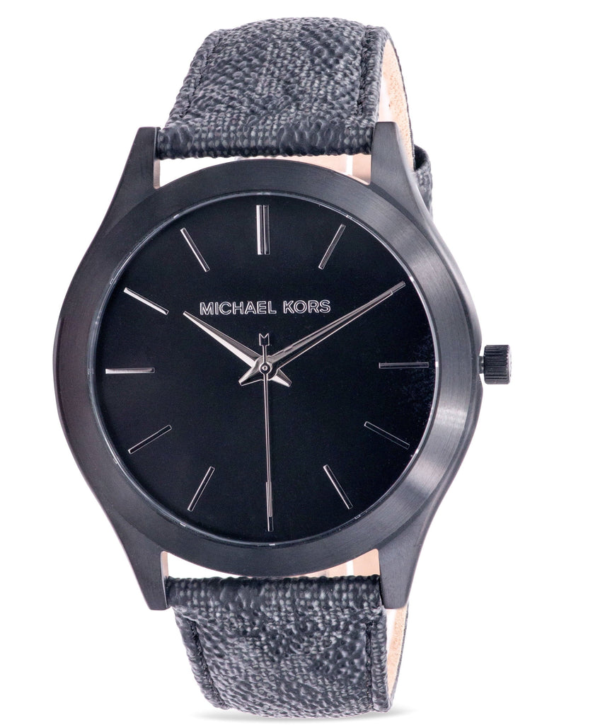 Michael Kors Slim Runway Black Dial Black Leather Strap Watch For Men - MK8908 Buy Now By Michael Kors
