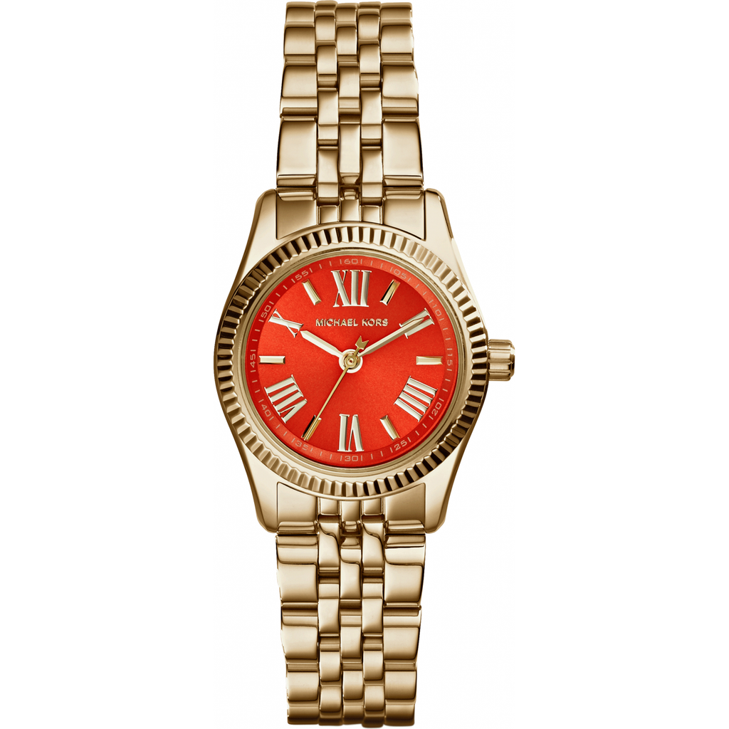 Michael Kors Lexington Quartz Orange Dial Gold Steel Strap Watch For Women - MK3284 Buy Now By Michael Kors