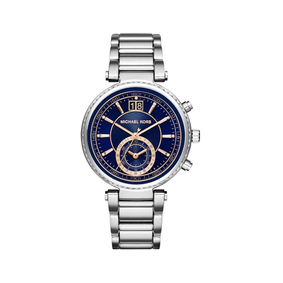 Michael Kors Sawyer Navy Blue Dial Silver Steel Strap Watch for Women - MK6224 Buy Now By Michael Kors