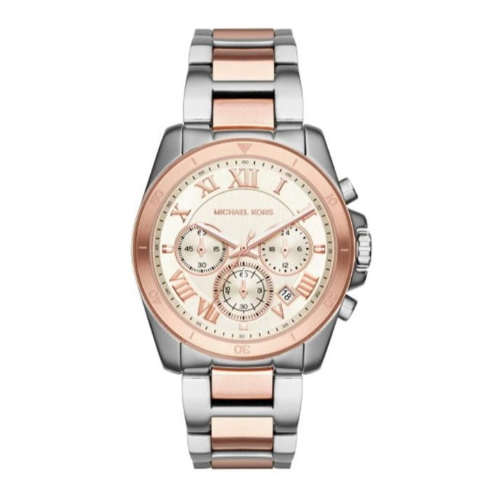 Michael Kors Brecken Chronograph White Dial Two Tone Steel Strap Watch For Women - MK6368 Buy Now By Michael Kors