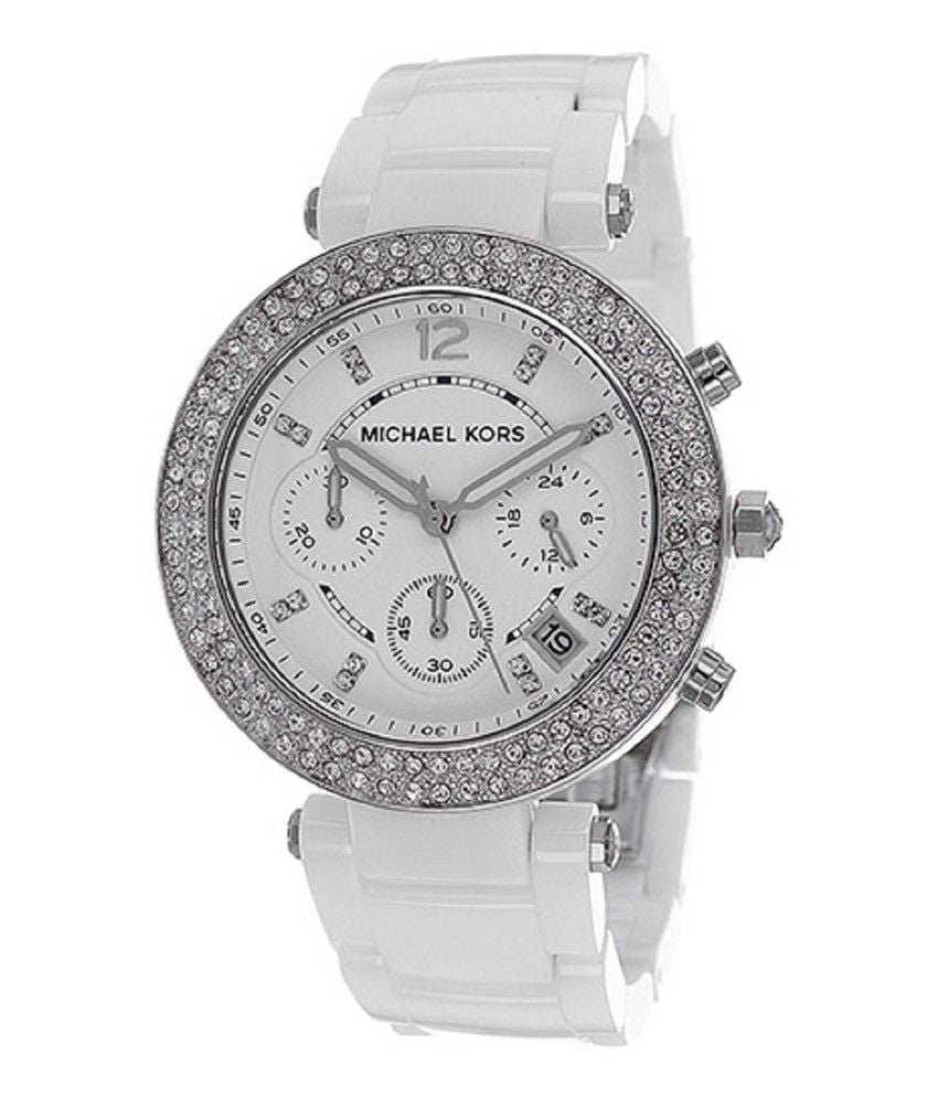 Michael Kors Parker White Dial White Leather Strap Watch for Women - MK5848 Buy Now By Michael Kors
