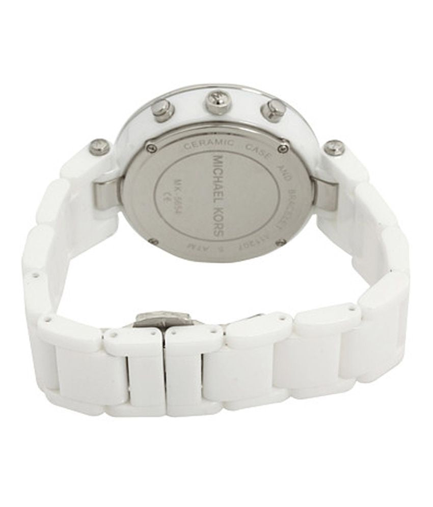 Michael Kors Parker White Dial White Ceramic Strap Watch for Women - MK5654 Buy Now By Michael Kors