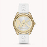 Michael Kors Janelle Three Hand Silver Dial White Rubber Strap Watch For Women - MK7141 Buy Now By Michael Kors