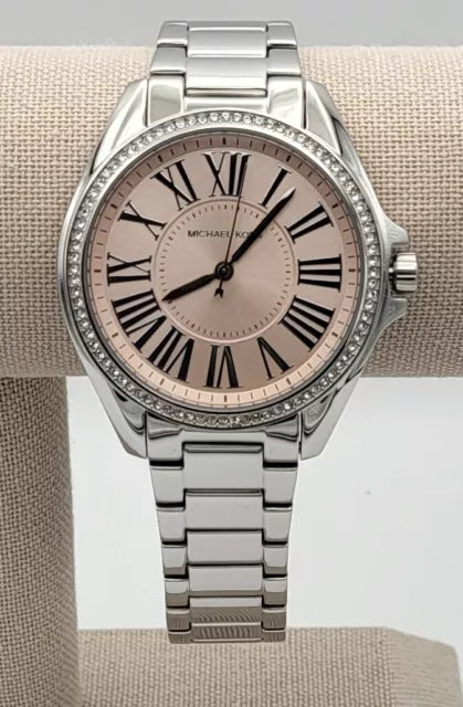 Michael Kors Kacie Three Hand Pink Dial Silver Steel Strap Watch for Women - MK6929 Buy Now By Michael Kors