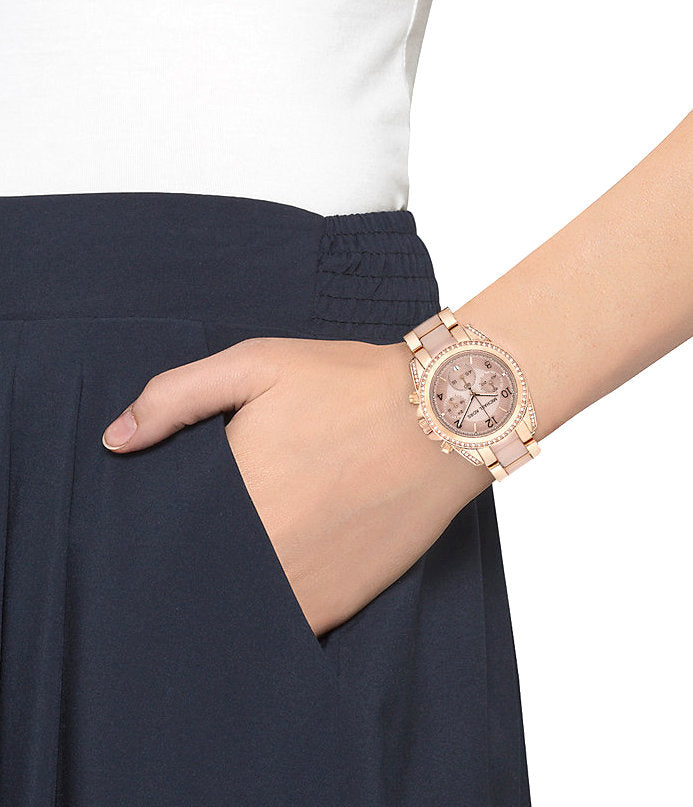 Michael Kors Blair Chronograph Rose Gold Dial Two Tone Steel Strap Watch for Women - MK5943 Buy Now By Michael Kors