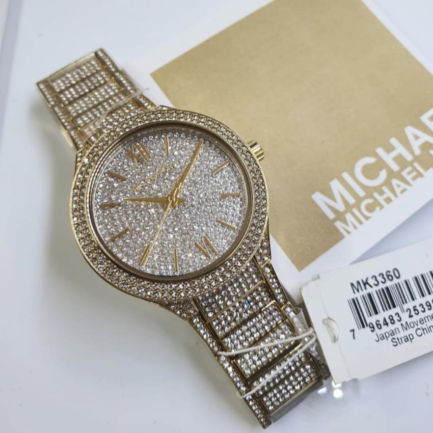 Michael Kors Kerry Crystals Gold Dial Gold Steel Strap Watch For Women - MK3360 Buy Now By Michael Kors