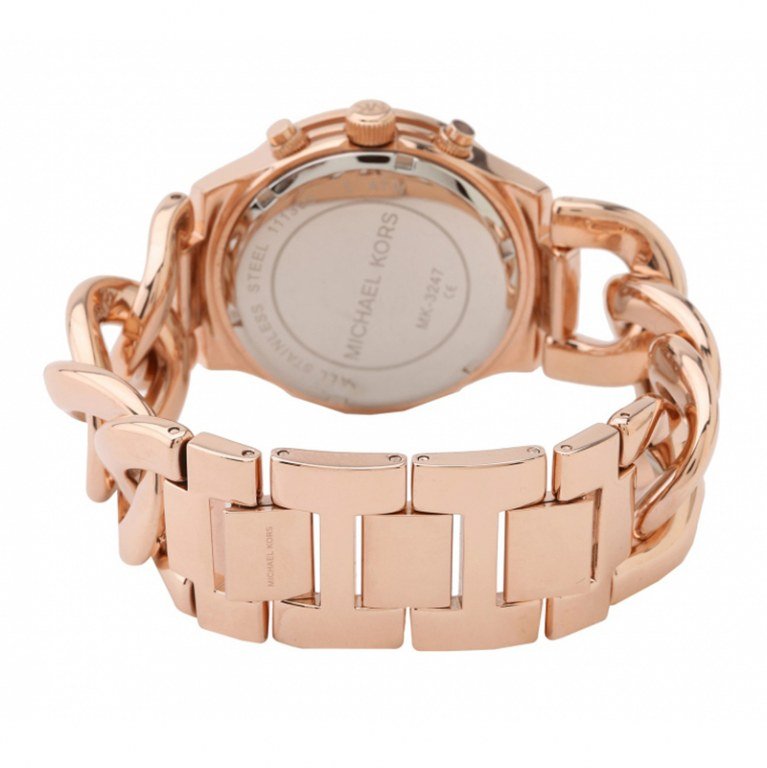 Michael Kors Runway Rose Gold Dial Rose Gold Steel Strap Watch for Women - MK3247 Buy Now By Michael Kors