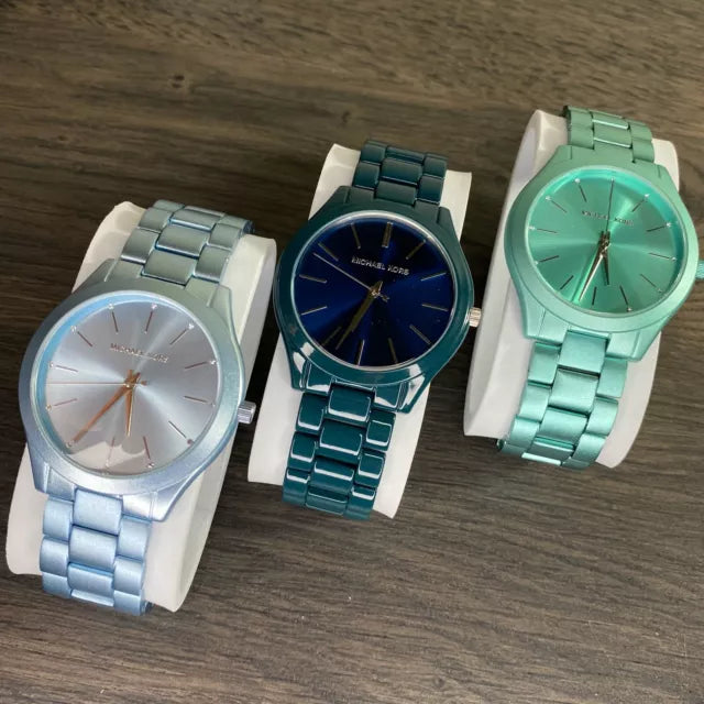 Michael Kors Slim Runway Blue Dial Blue Steel Strap Watch For Women - MK4525 Buy Now By Michael Kors