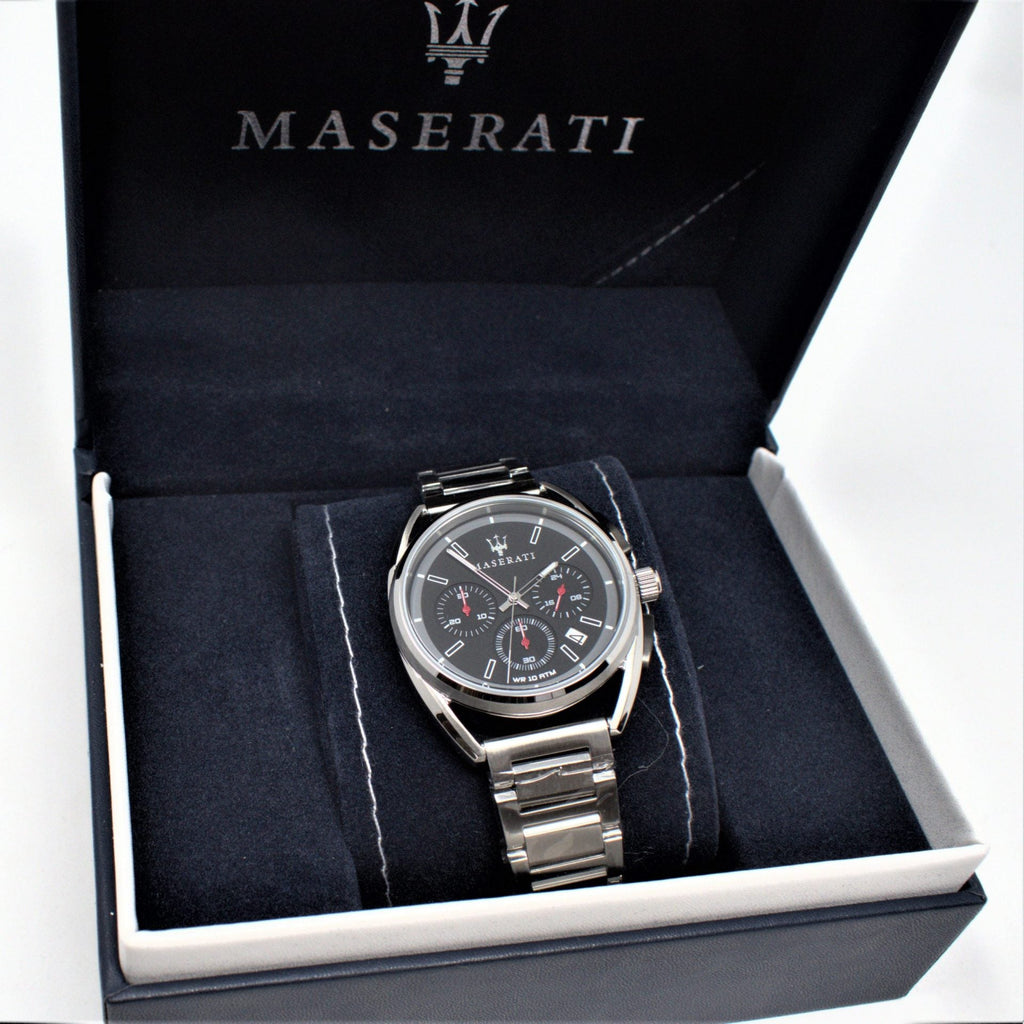 Maserati Trimarano Chronograph Black Dial Silver Stainless Steel Strap Watch For Men - R8873632003 Buy Now By Maserati