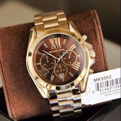 Michael Kors Bradshaw Brown Dial Gold Steel Strap Watch for Women - MK5502 Buy Now By Michael Kors