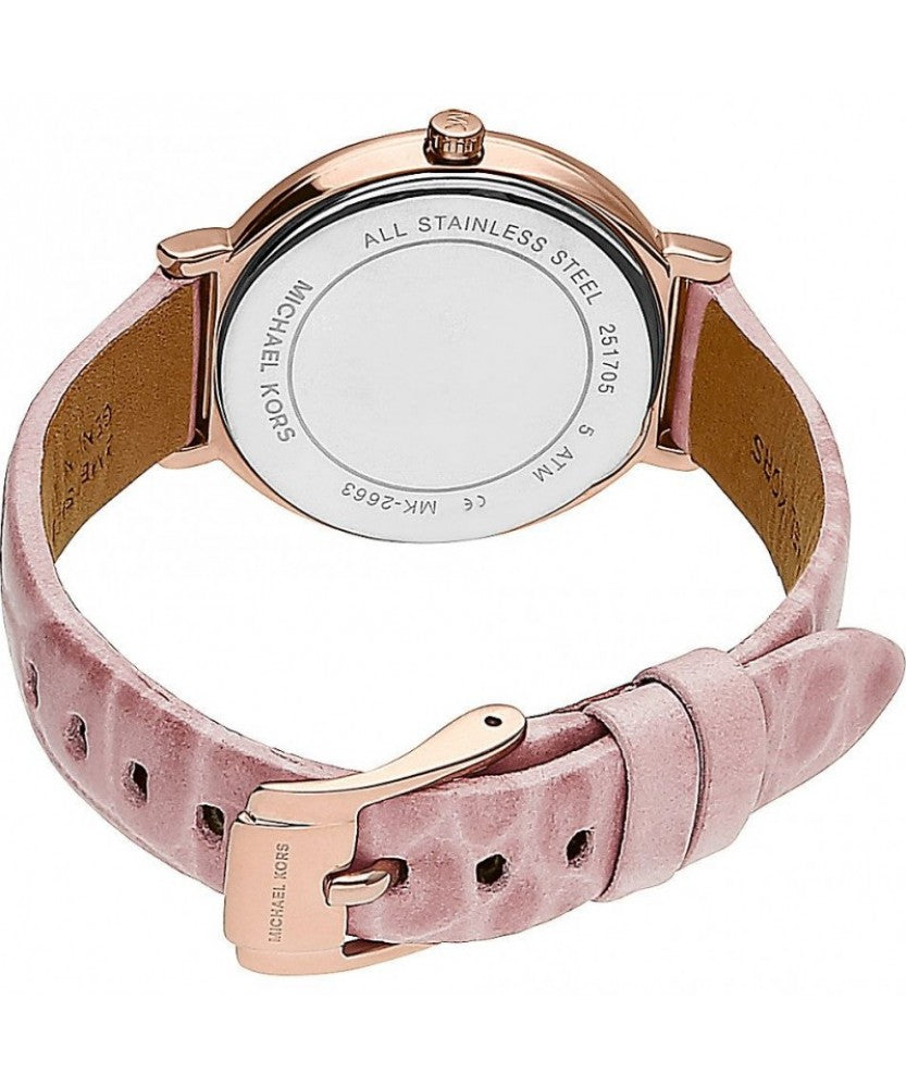 Michael Kors Cinthia Mother of Pearl Dial Pink Leather Strap Watch for Women - MK2663 Buy Now By Michael Kors
