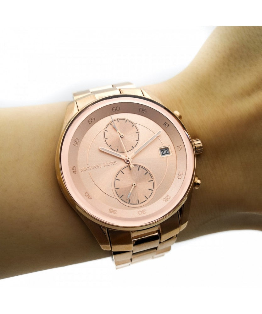 Michael Kors Briar Quartz Rose Gold Dial Rose Gold Steel Strap Watch For Women - MK6465 Buy Now By Michael Kors