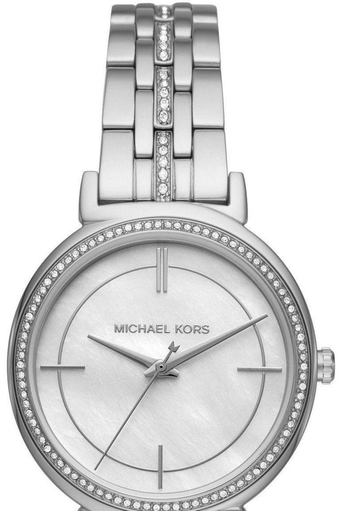 Michael Kors Cinthia White Mother of Pearl Dial Silver Steel Strap Watch for Women for Women - MK3641 Buy Now By Michael Kors