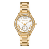 Michael Kors Sage Three-Hand Mother of Pearl White Dial Gold Steel Strap Watch for Women - MK4805 Buy Now By Michael Kors