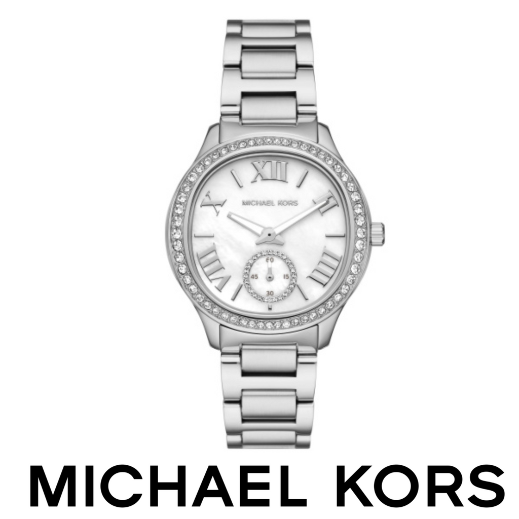 Michael Kors Sage Three-Hand White Dial Silver Steel Strap Watch for Women - MK4807 Buy Now By Michael Kors