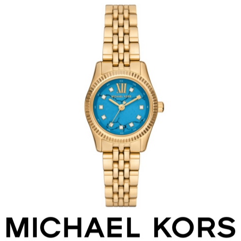 Michael Kors Lexington Three Hand Blue Dial Gold Steel Strap Watch for Women - MK4813 Buy Now By Michael Kors