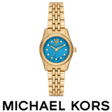 Michael Kors Lexington Three Hand Blue Dial Gold Steel Strap Watch for Women - MK4813 Buy Now By Michael Kors