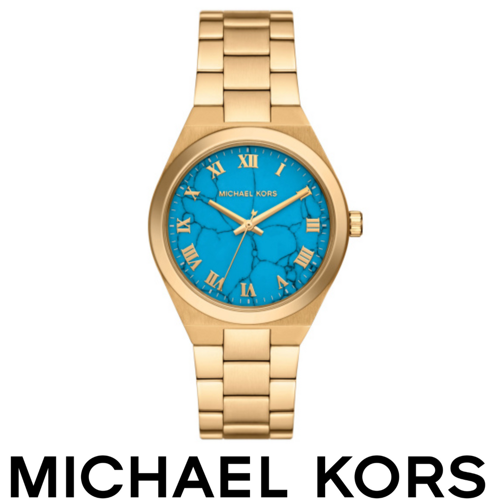 Michael Kors Lennox Analog Blue Dial Gold Steel Strap Watch for Women - MK7460 Buy Now By Michael Kors