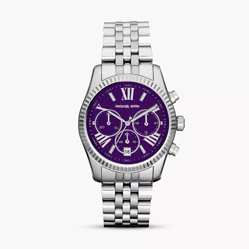 Michael Kors Lexington Chronograph Purple Dial Silver Steel Strap Watch For Women - MK6223 Buy Now By Michael Kors