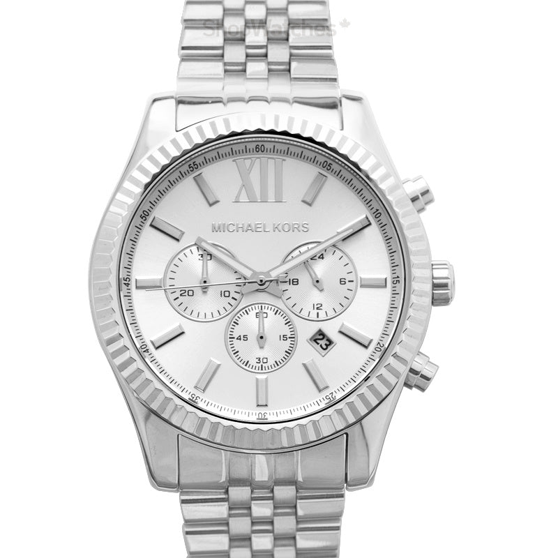 Michael Kors Lexington Silver Dial Silver Steel Strap Watch for Men - MK8405 Buy Now By Michael Kors