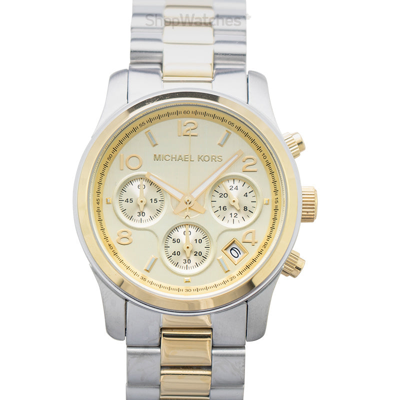 Michael Kors Runway Gold Dial Two Tone Steel Strap Watch for Women - MK5137 Buy Now By Michael Kors