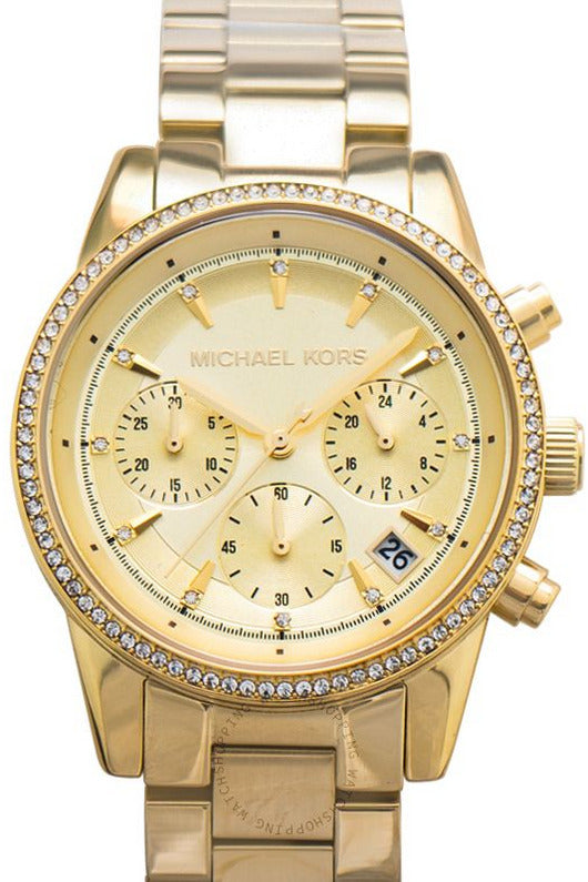 Michael Kors Ritz Gold Dial Gold Steel Strap Watch for Women - MK6356 Buy Now By Michael Kors
