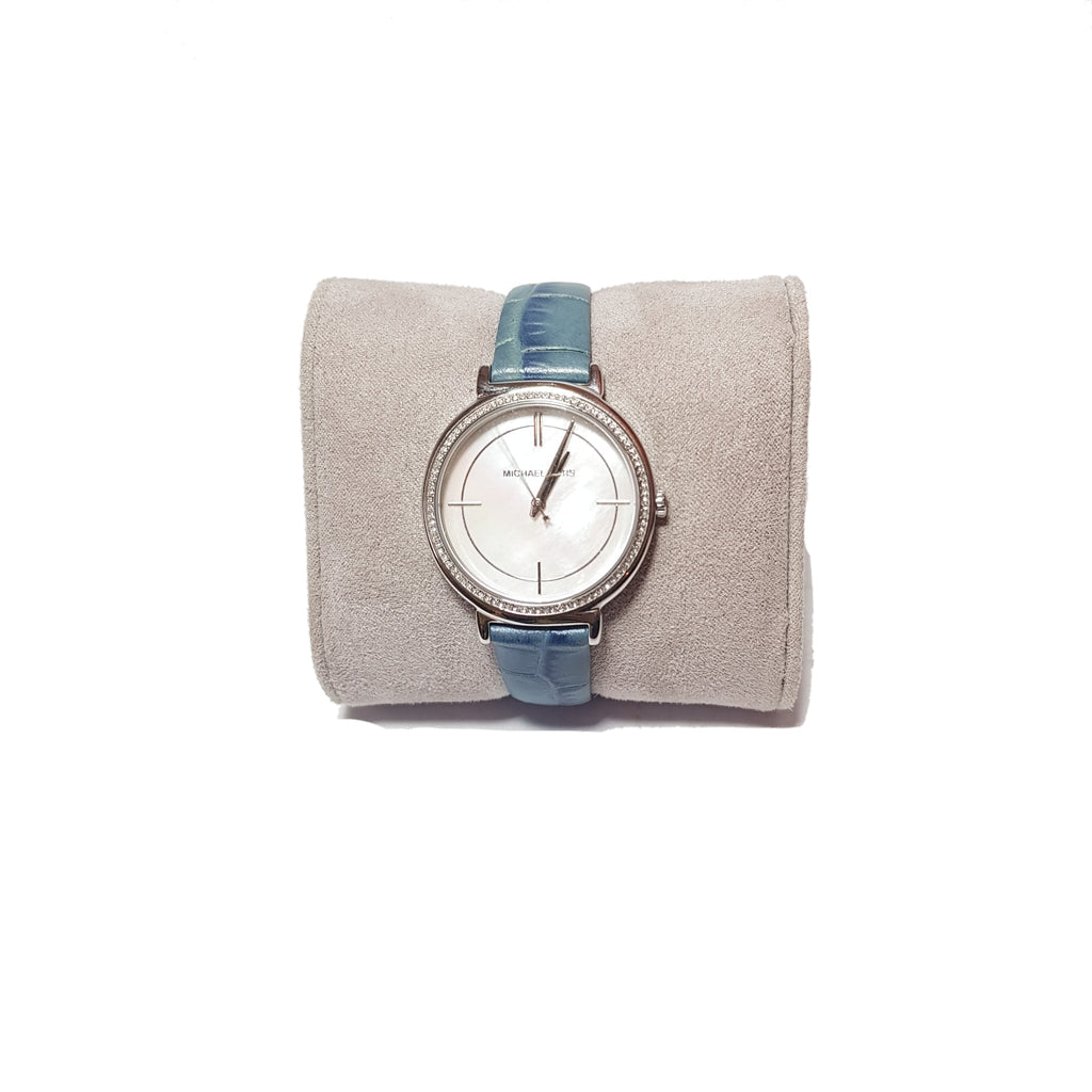Michael Kors Cinthia Mother of Pearl Dial Blue Leather Strap Watch for Women - MK2661 Buy Now By Michael Kors