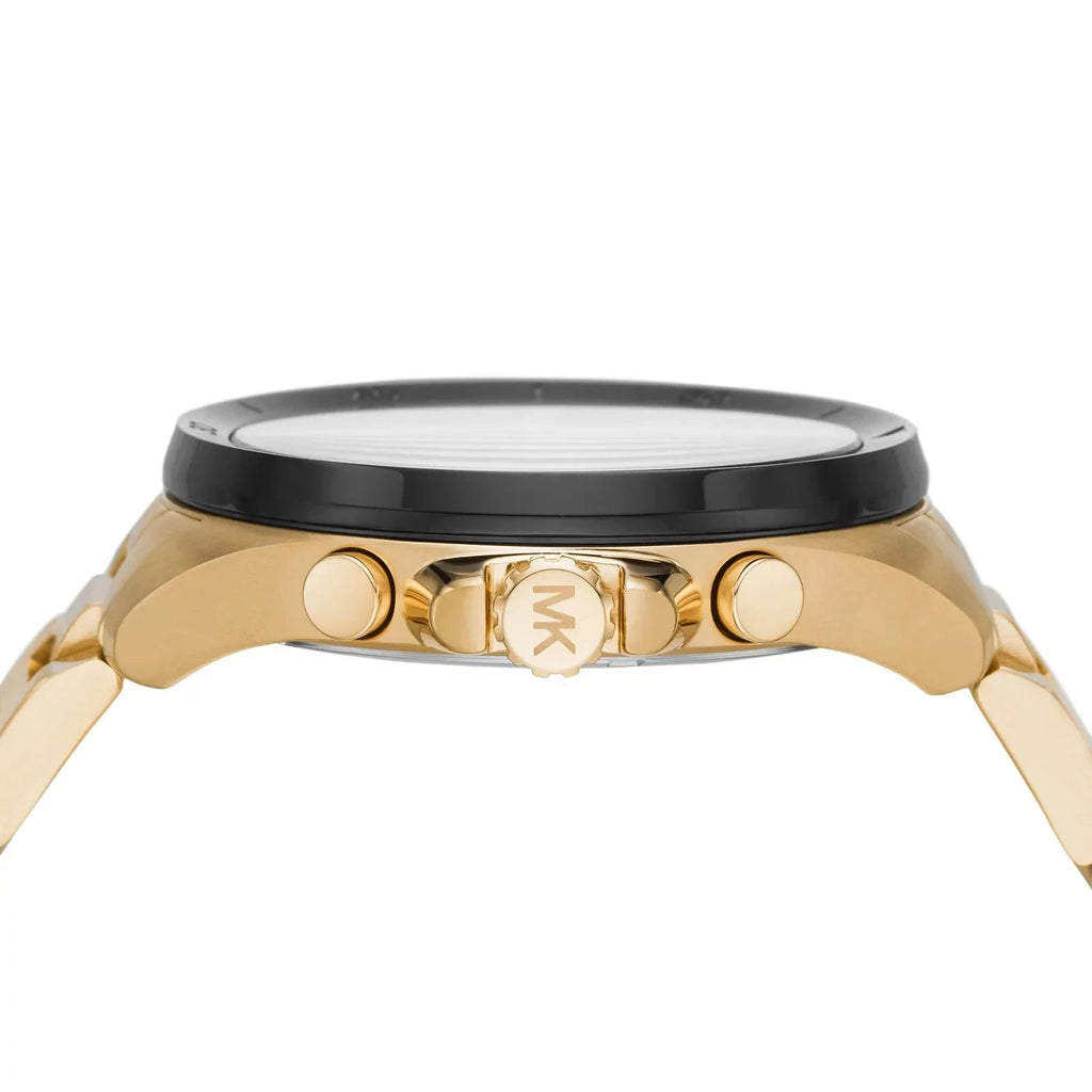 Michael Kors Brecken Chronograph Black Dial Gold Steel Strap Watch For Men - MK8848 Buy Now By Michael Kors