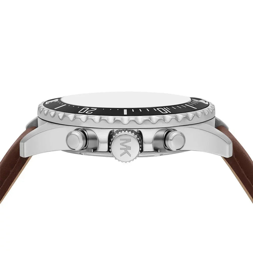 Michael Kors Everest Chronograph Black Dial Brown Leather Strap Watch For Men - MK9054 Buy Now By Michael Kors