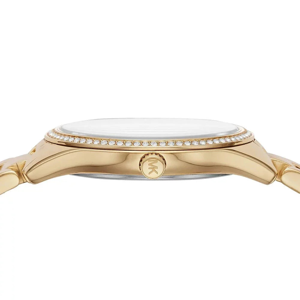 Michael Kors Lauryn Quartz Mother of Pearl Gold Dial Gold Steel Strap Watch For Women - MK4490 Buy Now By Michael Kors