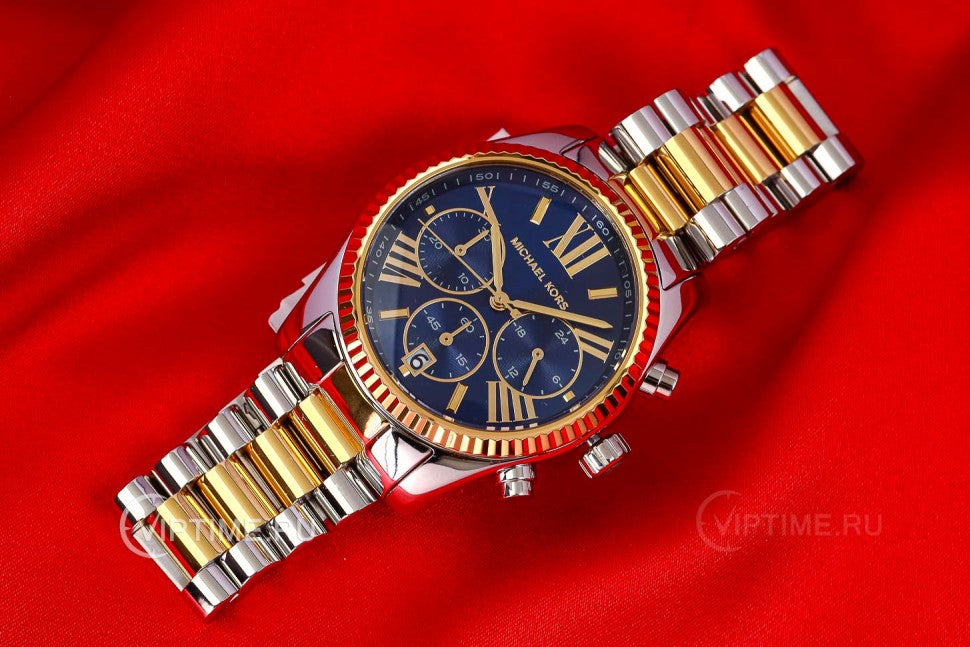 Michael Kors Lexington Chronograph Blue Dial Two Tone Steel Strap Watch For Women - MK7218 Buy Now By Michael Kors