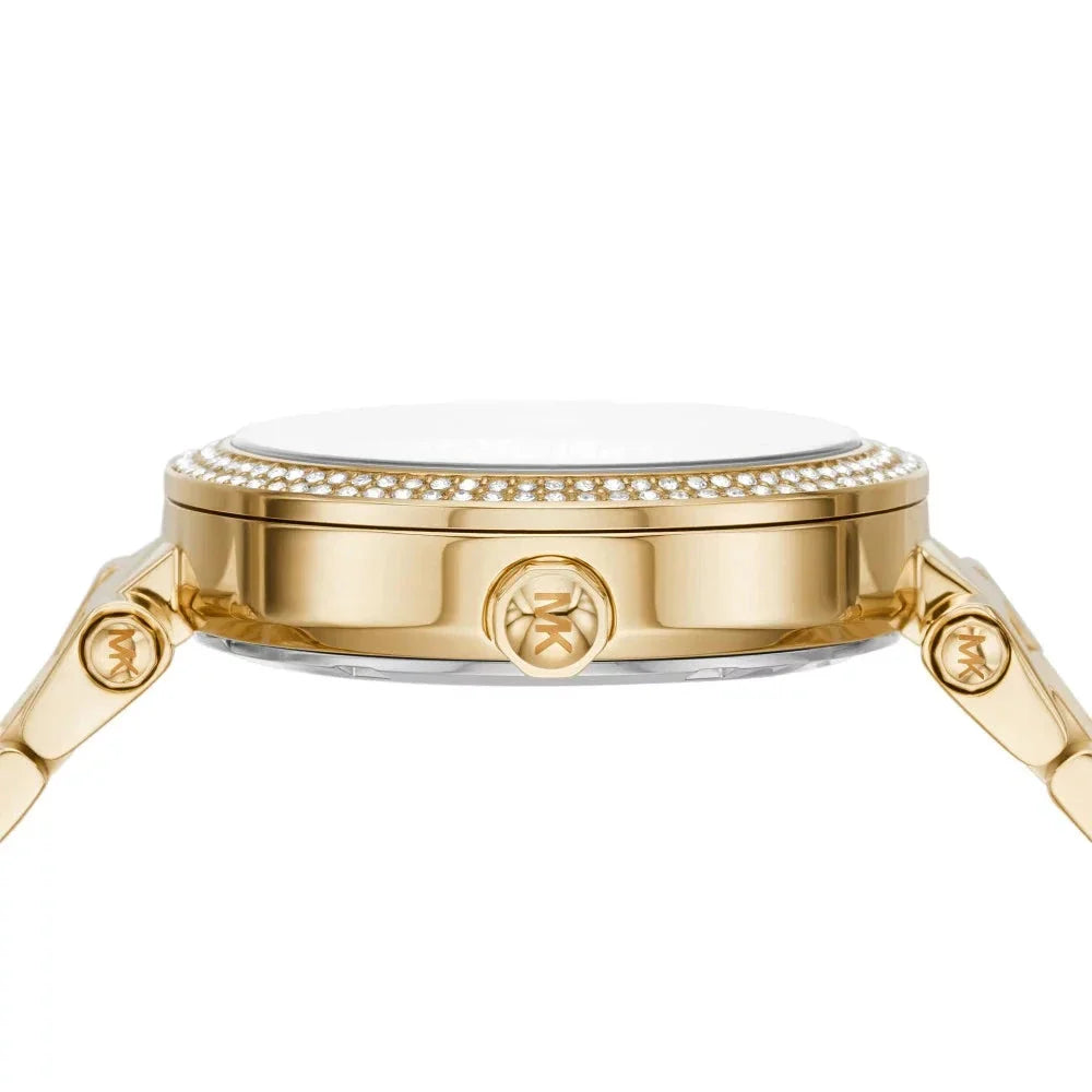 Michael Kors Parker Analog Crystals Gold Dial Gold Steel Strap Watch For Women - MK7283 Buy Now By Michael Kors