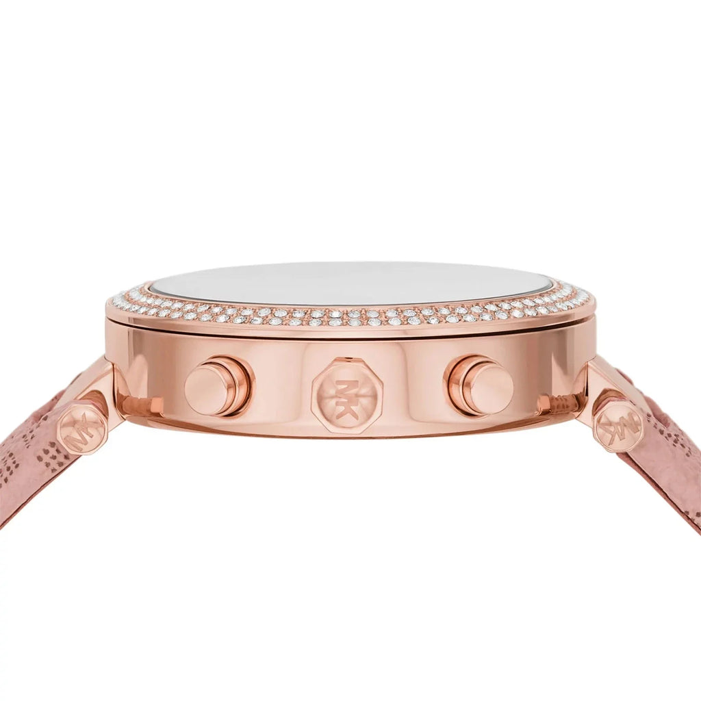 Michael Kors Parker Chronograph White Dial Pink Leather Strap Watch For Women - MK6935 Buy Now By Michael Kors