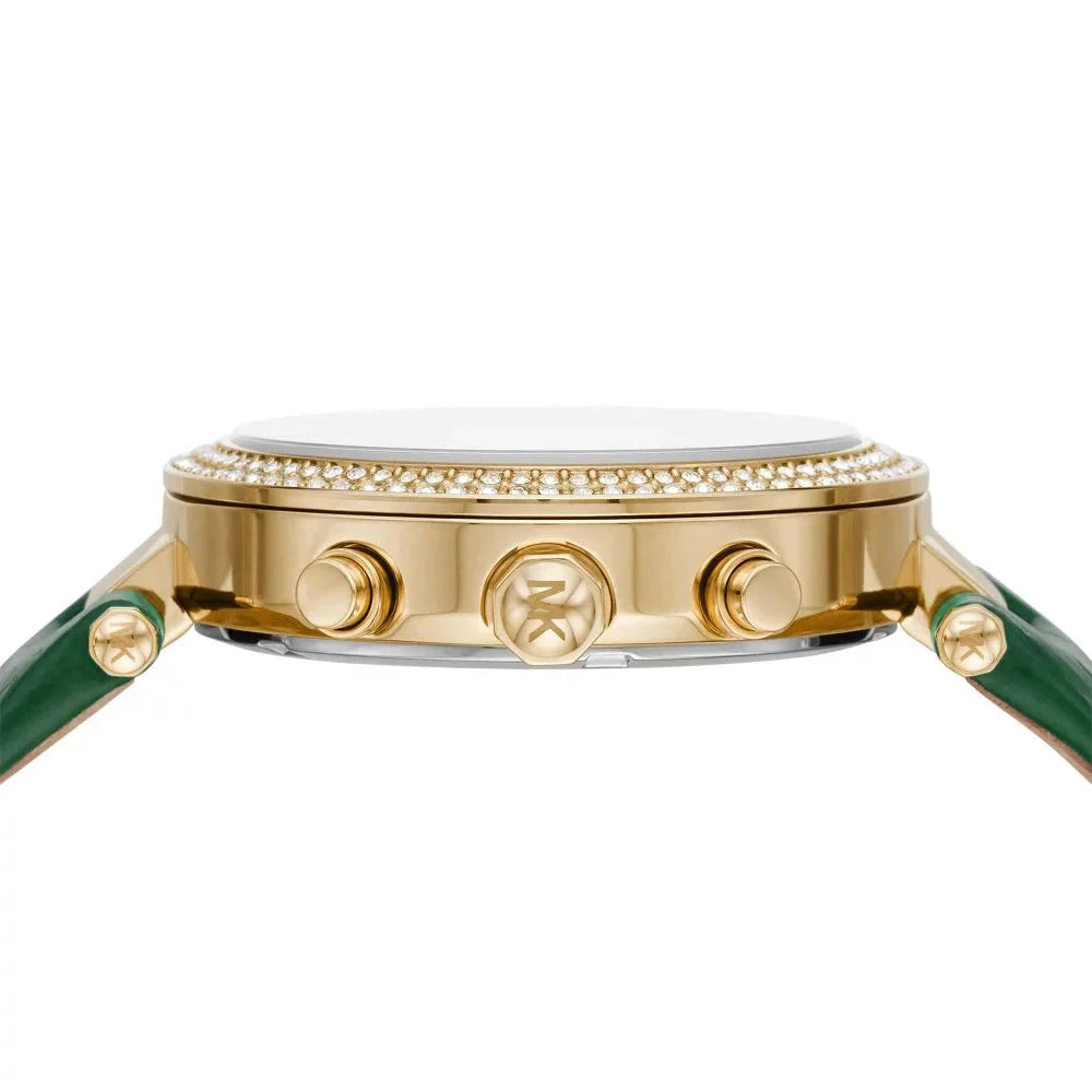 Michael Kors Parker Chronograph Green Dial Green Leather Strap Watch For Women - MK6985 Buy Now By Michael Kors