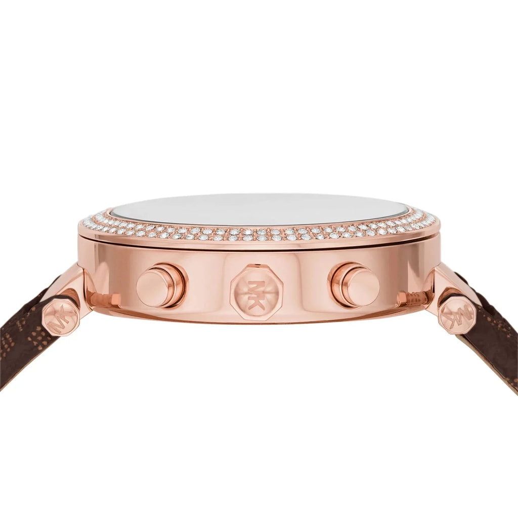Michael Kors Parker Chronograph White Dial Brown Leather Strap Watch For Women - MK6917 Buy Now By Michael Kors
