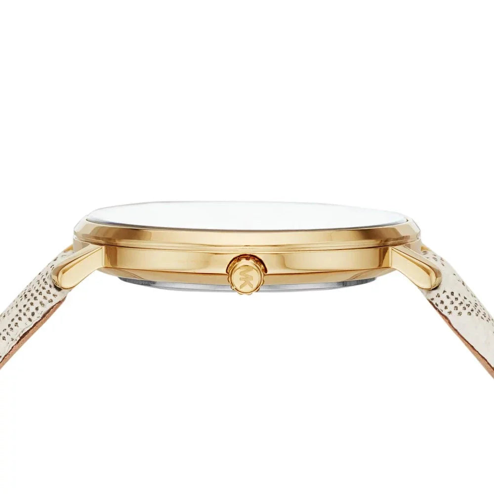 Michael Kors Pyper Quartz Silver Dial White Leather Strap Watch For Women - MK2858 Buy Now By Michael Kors