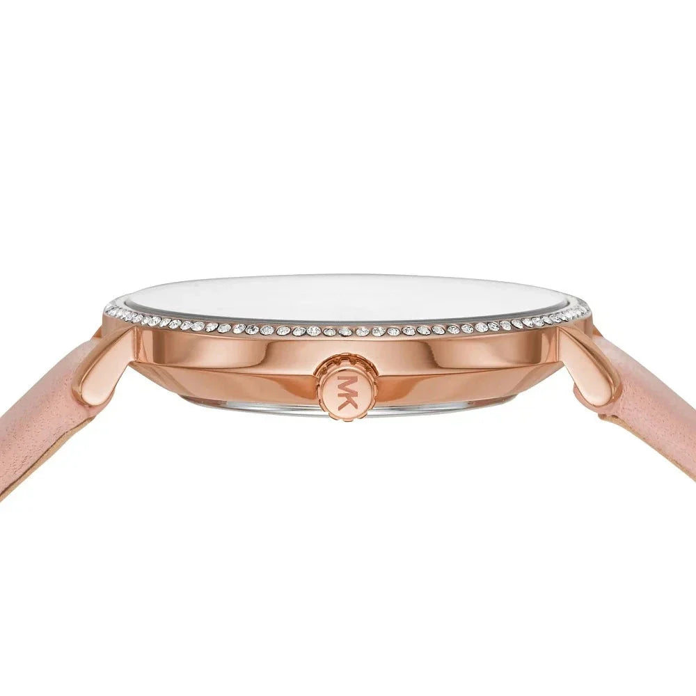 Michael Kors Pyper Analog White Dial Pink Leather Strap Watch For Women - MK2803 Buy Now By Michael Kors