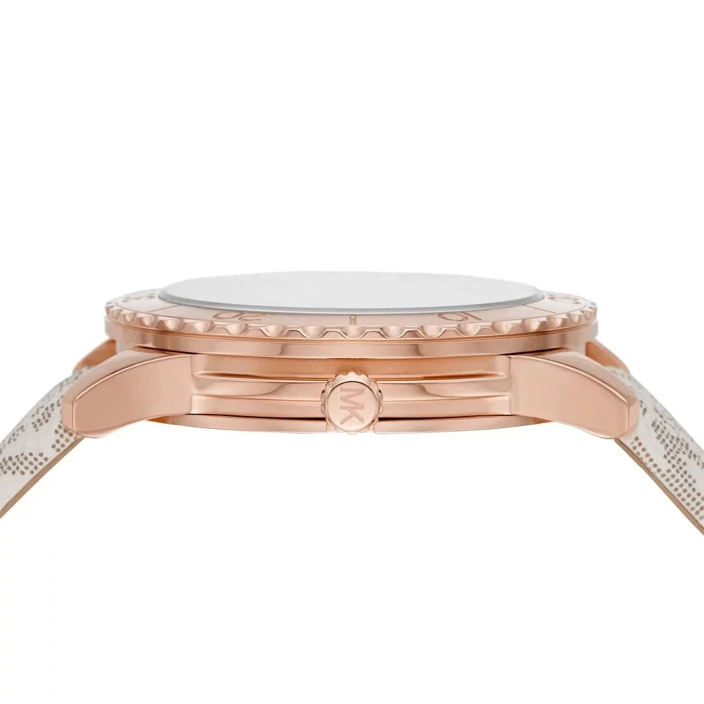 Michael Kors Runway Quartz Rose Gold Dial White Leather Strap Watch For Women - MK6980 Buy Now By Michael Kors