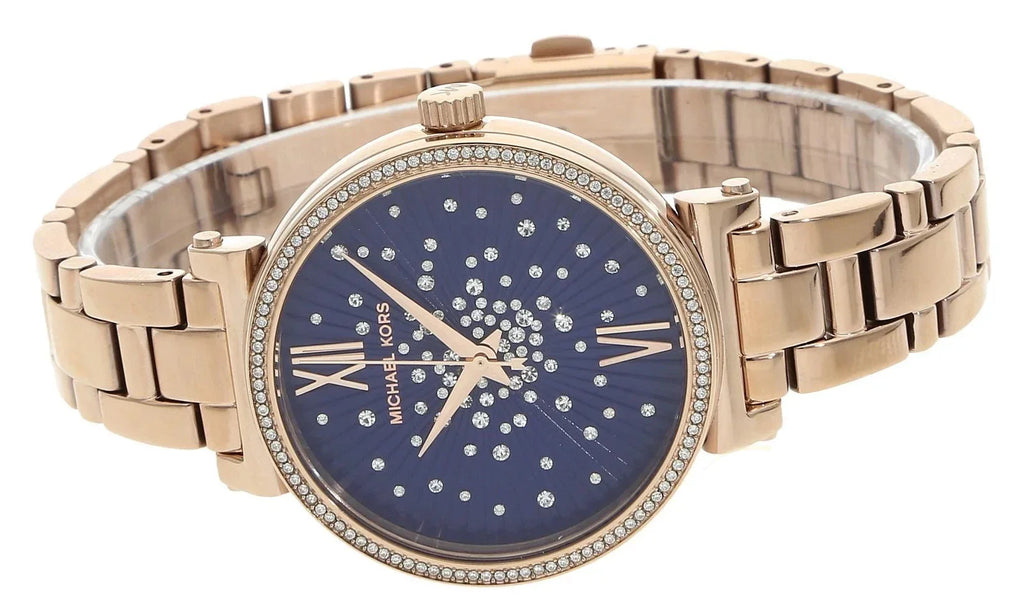 Michael Kors Sofie Analog Quartz Blue Dial Rose Gold Steel Strap Watch For Women - MK3971 Buy Now By Michael Kors