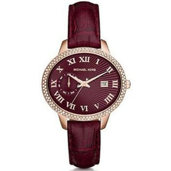 Michael Kors Whitley Quartz Burgundy Dial Burgundy Leather Strap Watch For Women - MK2430 Buy Now By Michael Kors