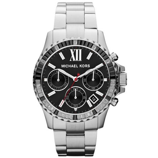 Michael Kors Everest Chronograph Black Dial Silver Steel Strap Watch For Women - MK5753 Buy Now By Michael Kors